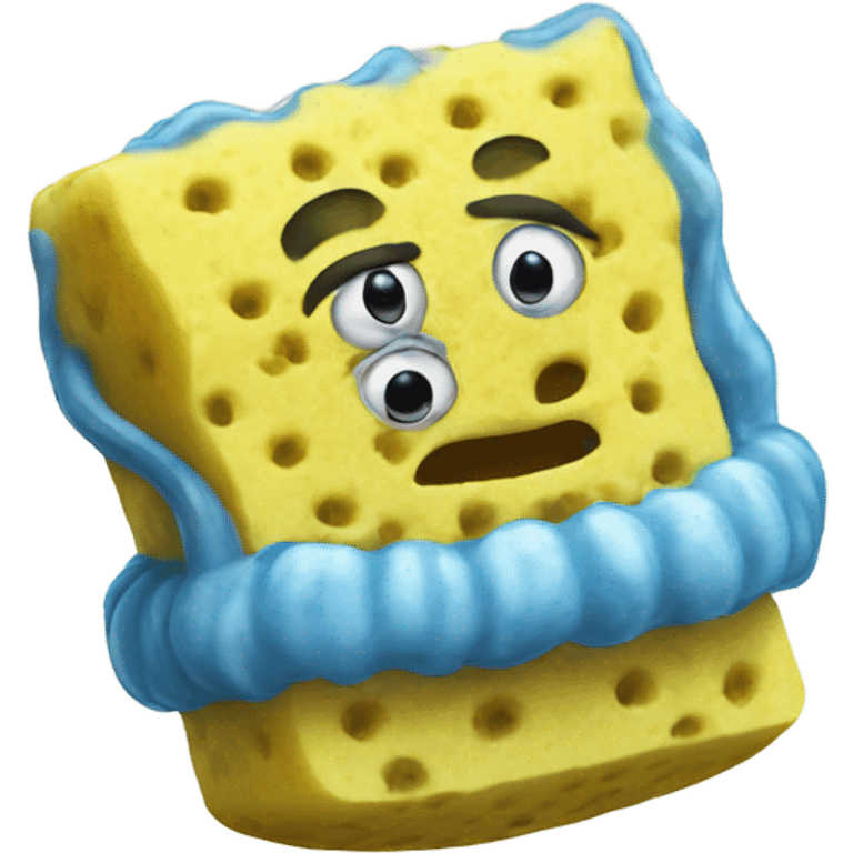 A funny sponge emoji