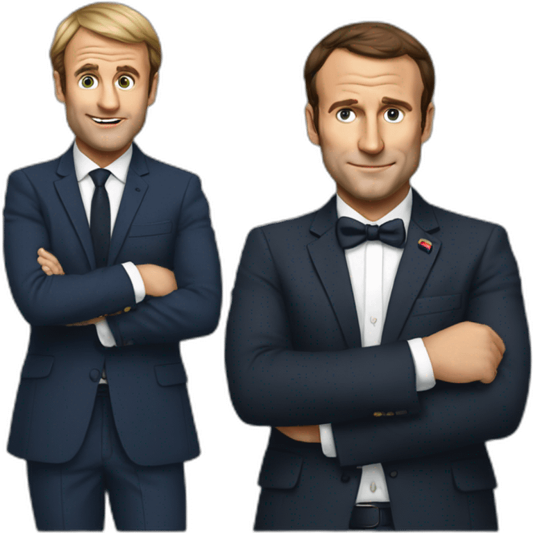 Macron with drog emoji