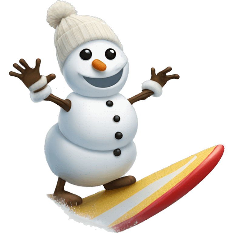 snowman surfing emoji