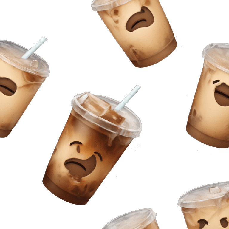 iced coffee with ice cubes emoji