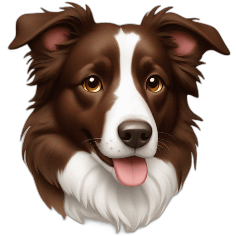 All brown Border collie body emoji