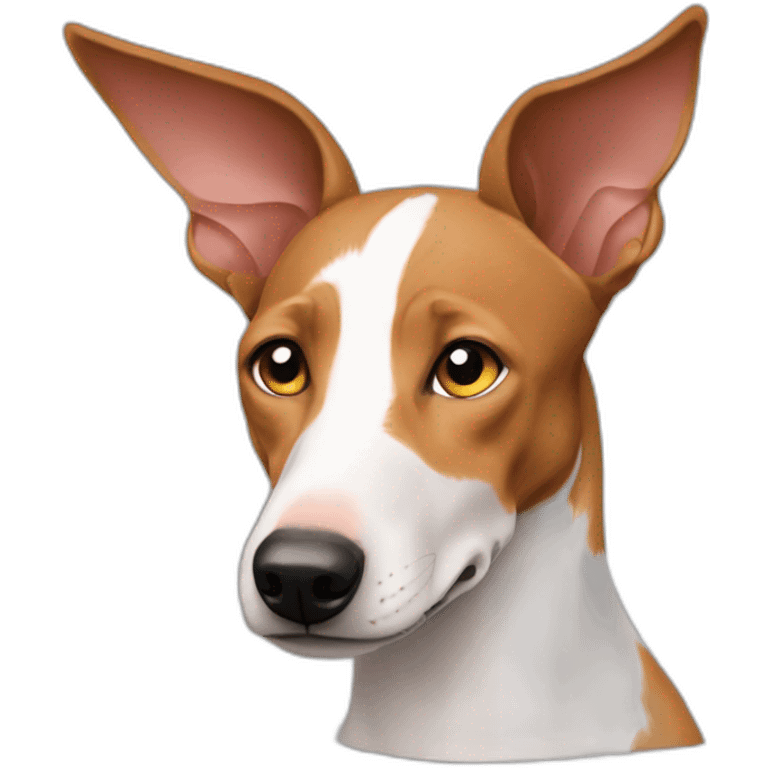 perro podenco con oreja derecha caida emoji