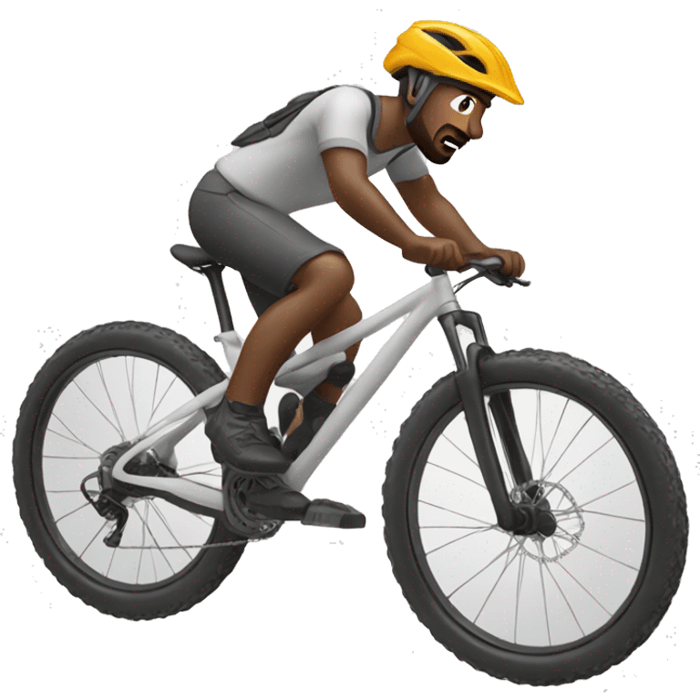 man on white mountainbike riding emoji