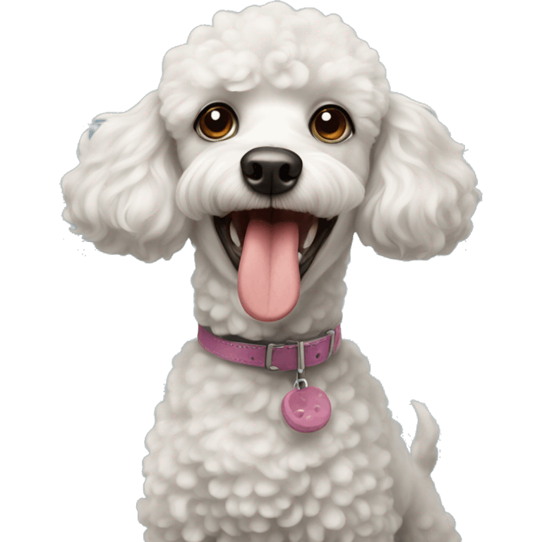 poodle dog with tongue out emoji