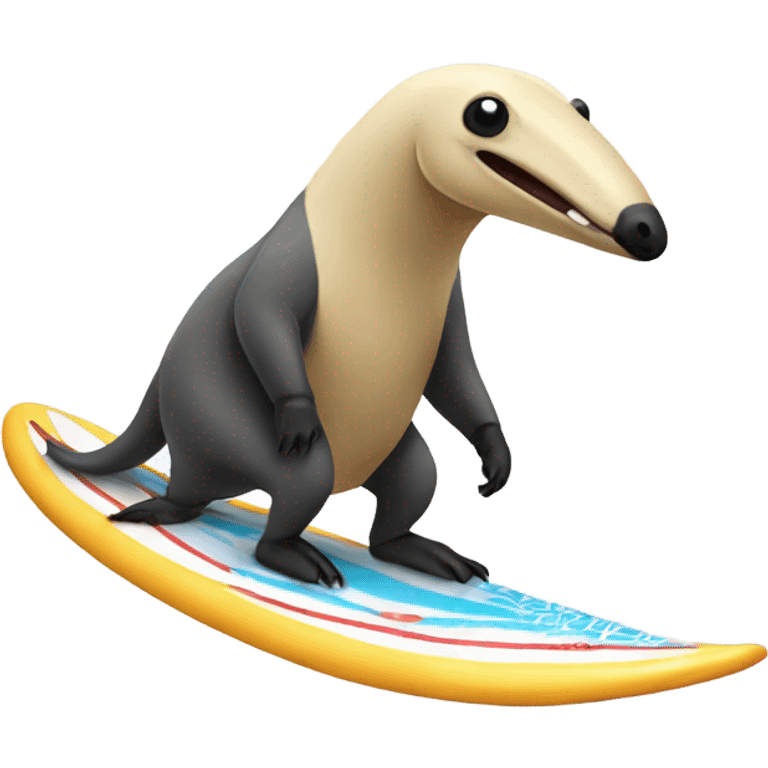 Surfing anteater emoji