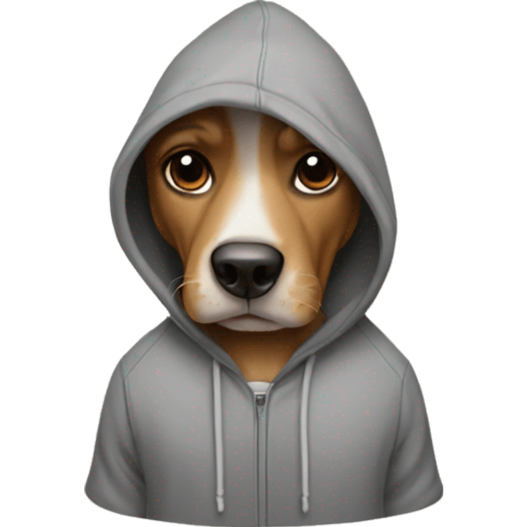 Dog wearing hoodie emoji