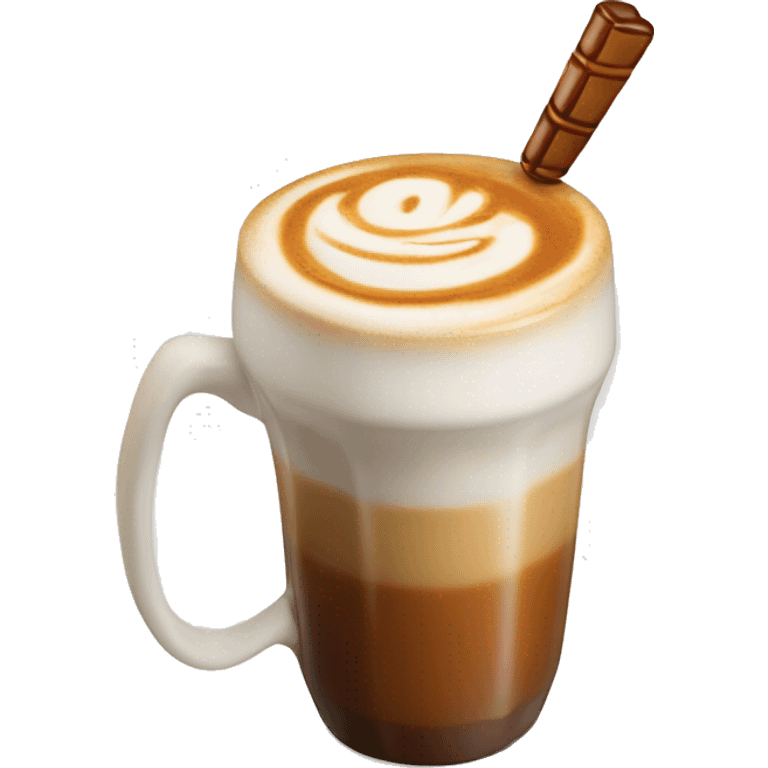 Latte Macchiato with caramel emoji