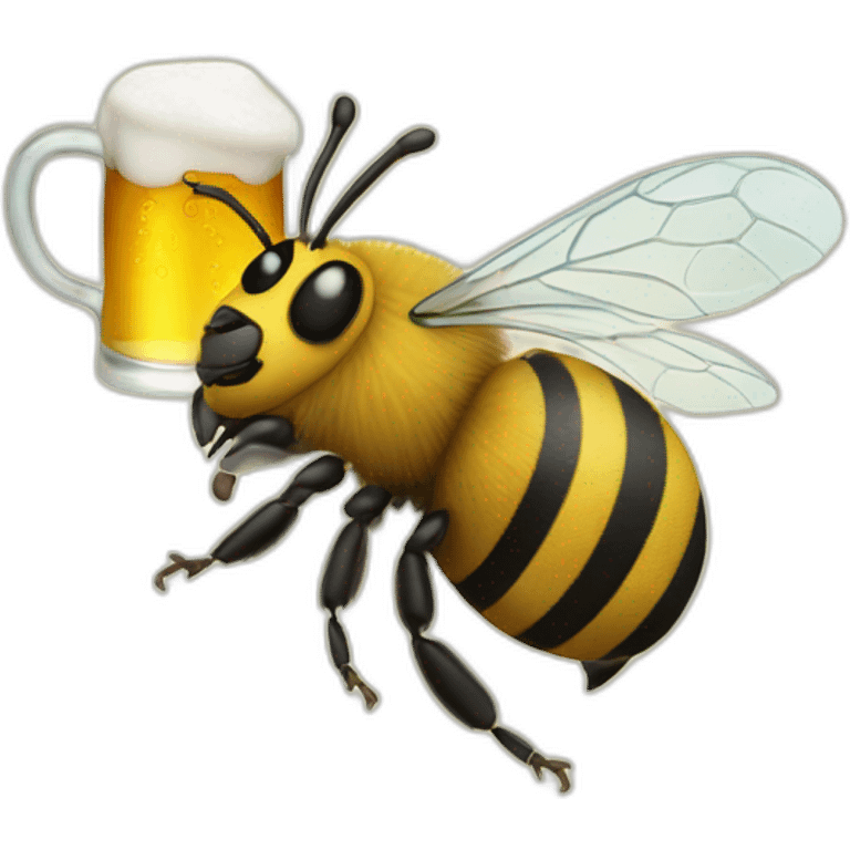 Drunk Bee with a Beer emoji