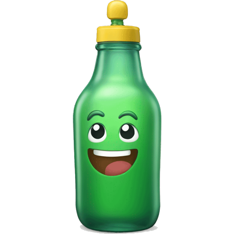 Happy bottle emoji