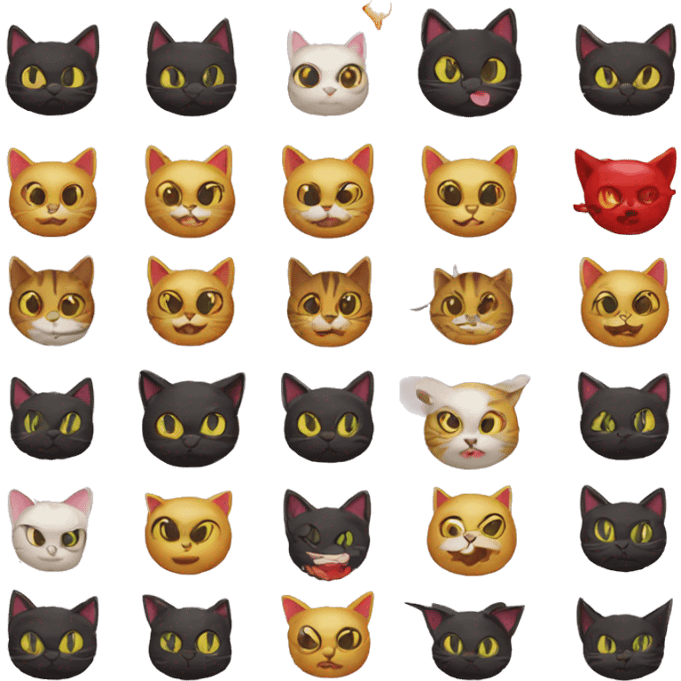 mix the emoji cat whit the devil smiley emoji emoji