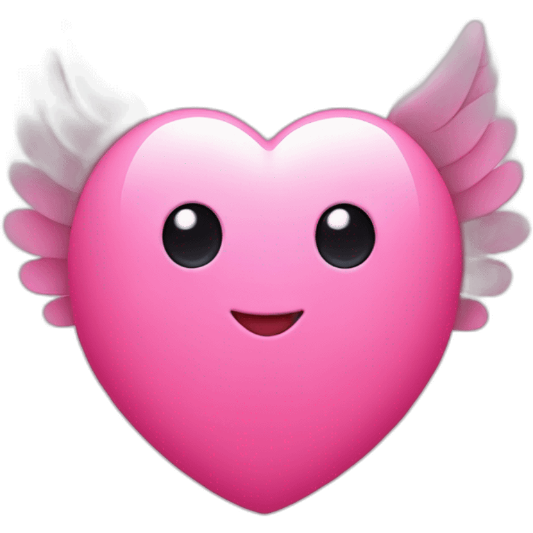 Pink heart with wings emoji