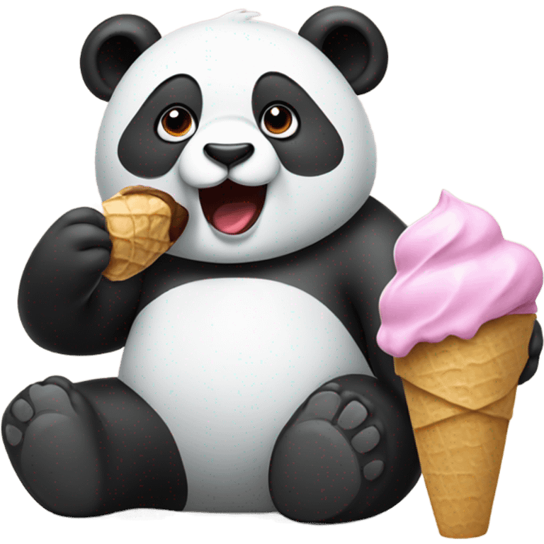 Panda eating ice cream emoji