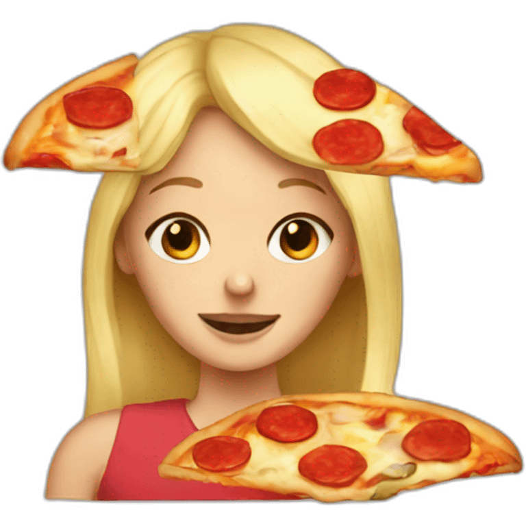 blonde woman burning pizza emoji