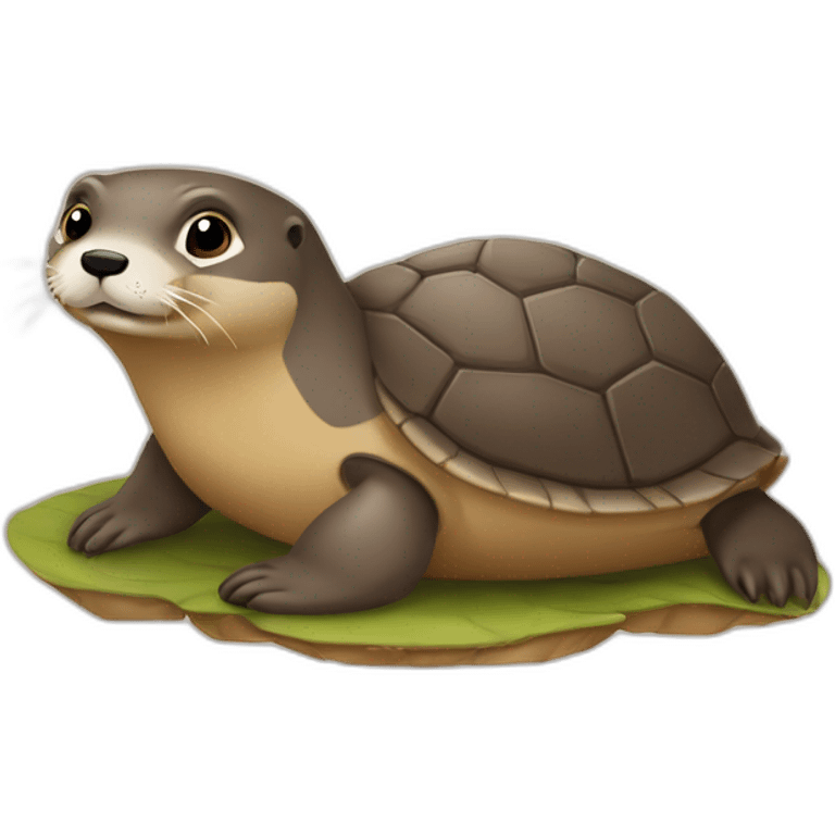 loutre sur une tortue emoji