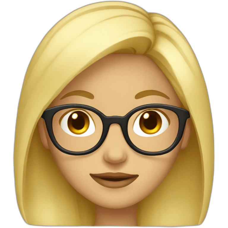 Blond girl with glasses emoji