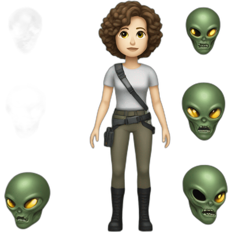 ellen ripley aliens con arma emoji