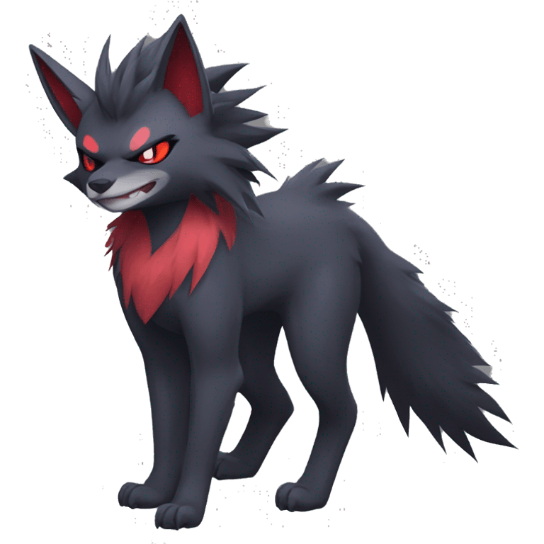 Cool Edgy Zorua-Zoroark-Mightyena full body emoji