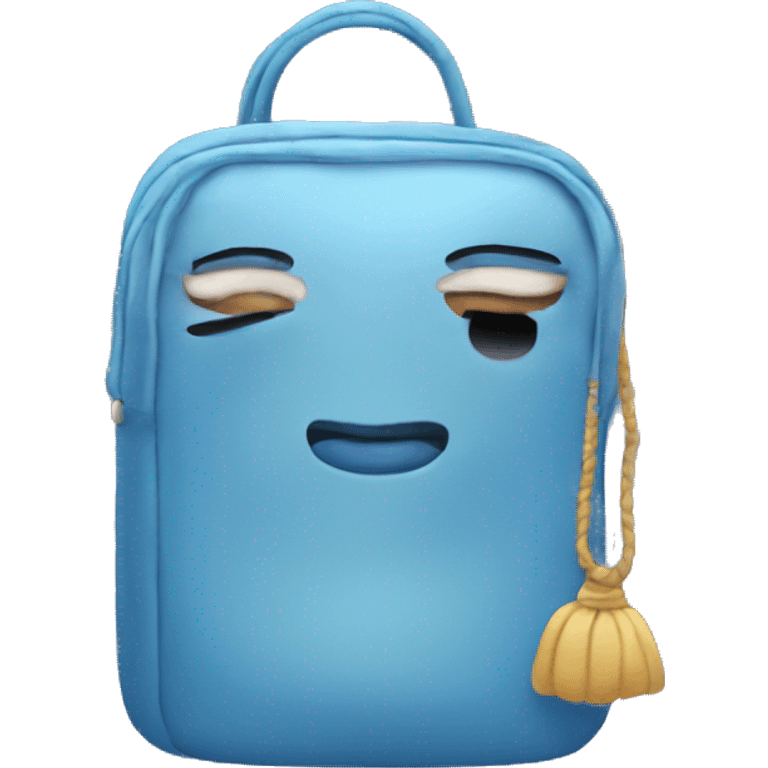 bag with a makeup and is blue  emoji