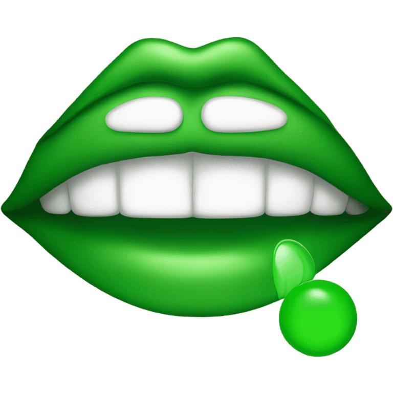 Green kissy face  emoji