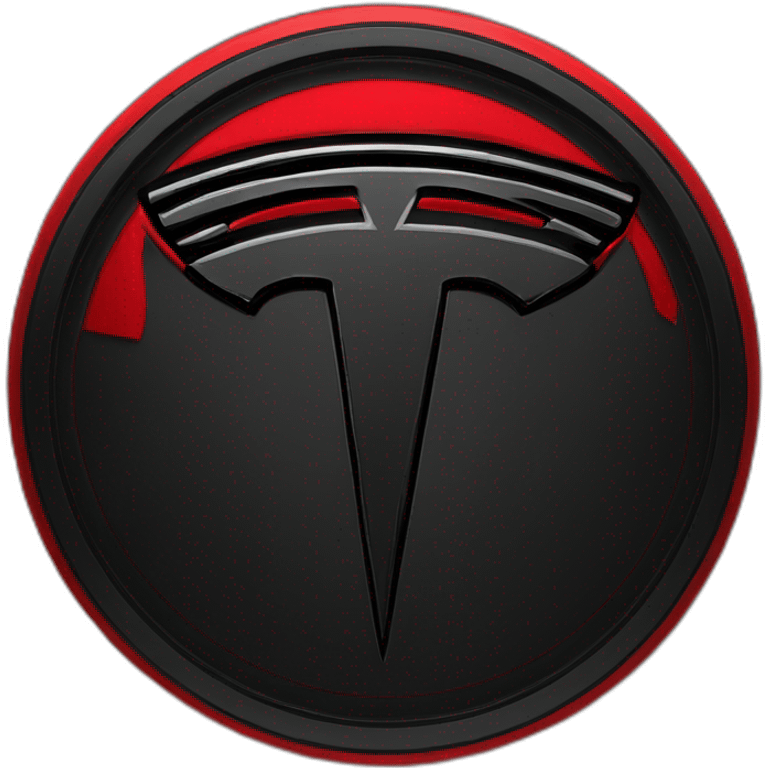 Logo-tesla-en-negro-con-fondo-rojo emoji