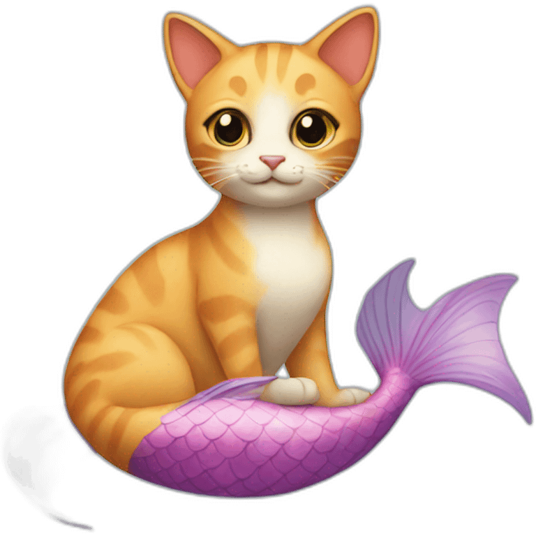 Cat with a mermaid tail emoji