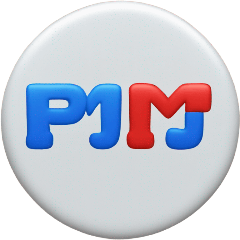 disc that says “Jim for PMG in red and blue letters  emoji