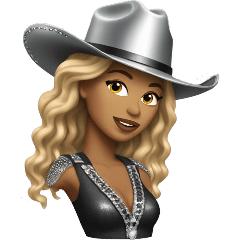 beyonce with silver cowboy hat emoji