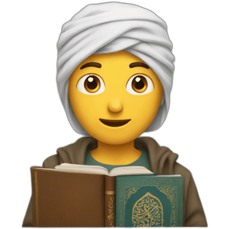 a man carrying the quran in his hand face emoji