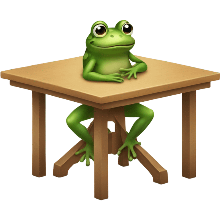 Frog sitting on table emoji