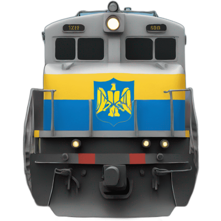 Train with Ukrainian flag emoji