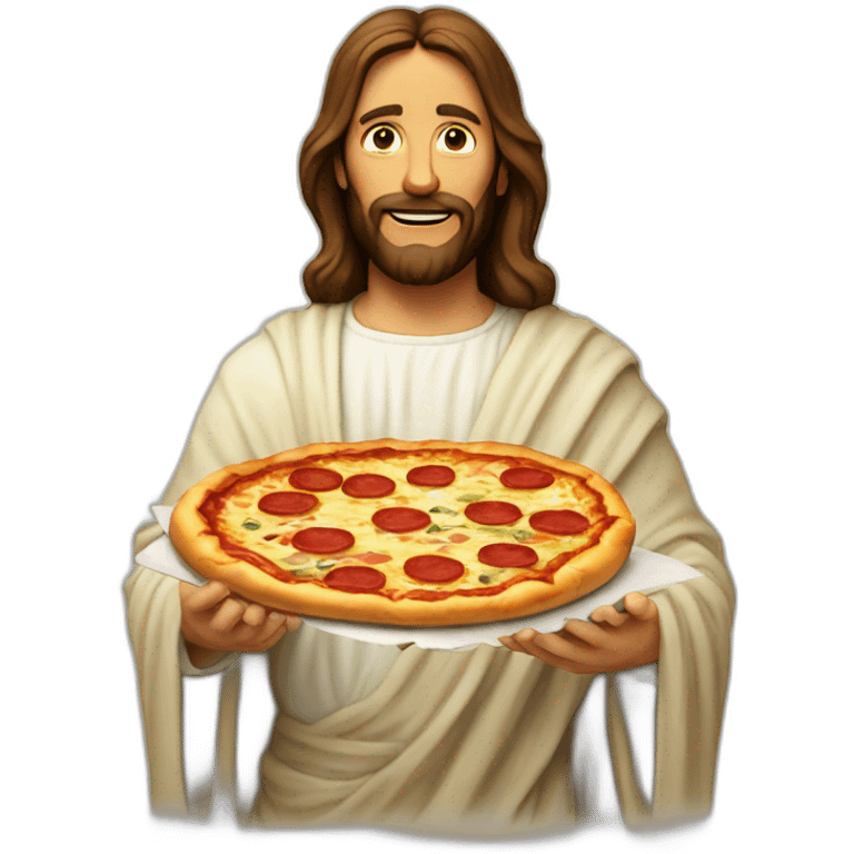 Jesus but a slice of pizza emoji