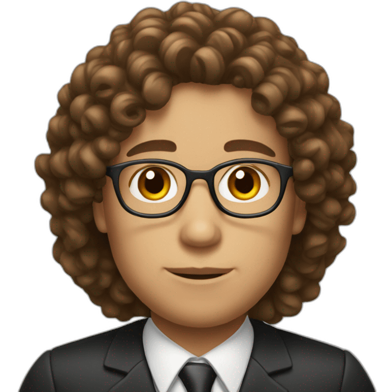 lawyer with curly brown hair emoji