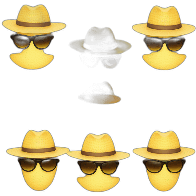 Chat chapeau lunette de soleil emoji