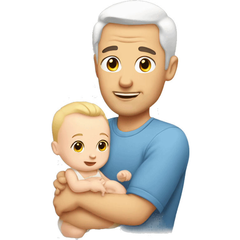 White Dad and white baby  emoji