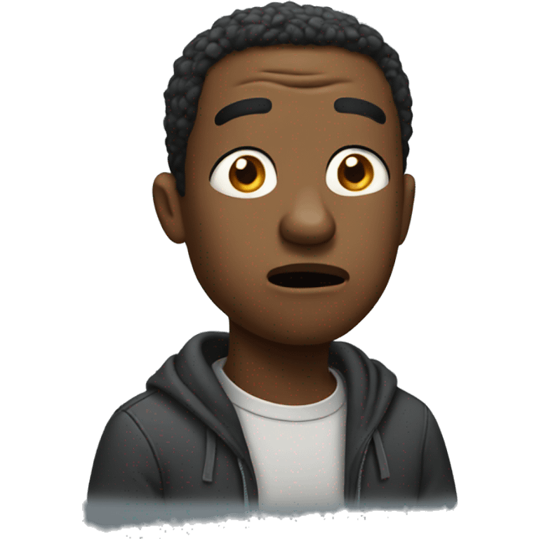 Confused black man emoji