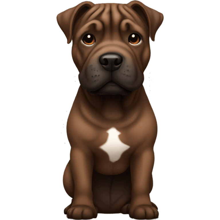 dark brown brindle shar pei pitbull mix emoji