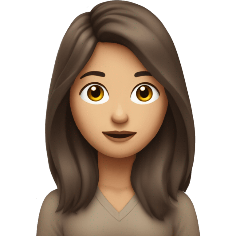 Emoji femme brune cheveux longs raides qui se tient la tête avec les mains par désespoir  emoji