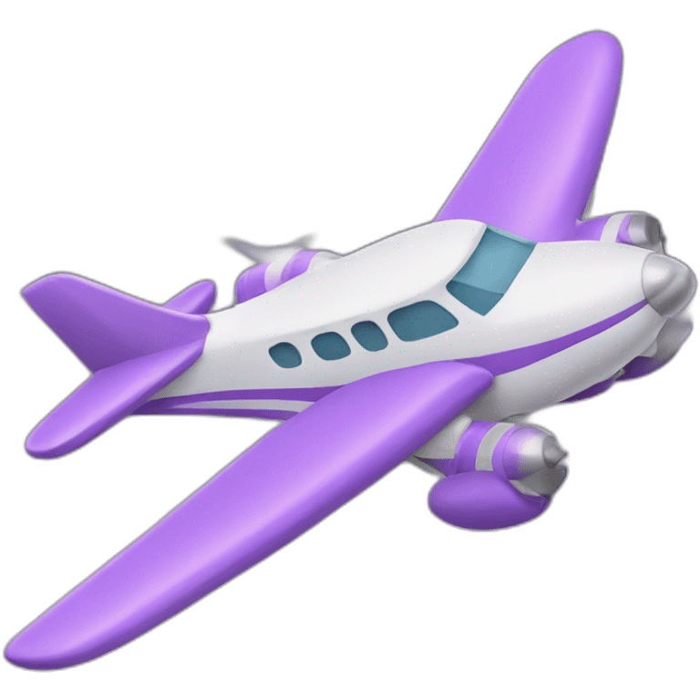 Lilac cartoon airplane emoji