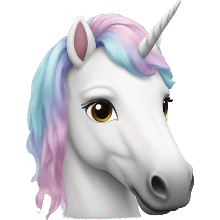 Unicorn with pastel hair emoji