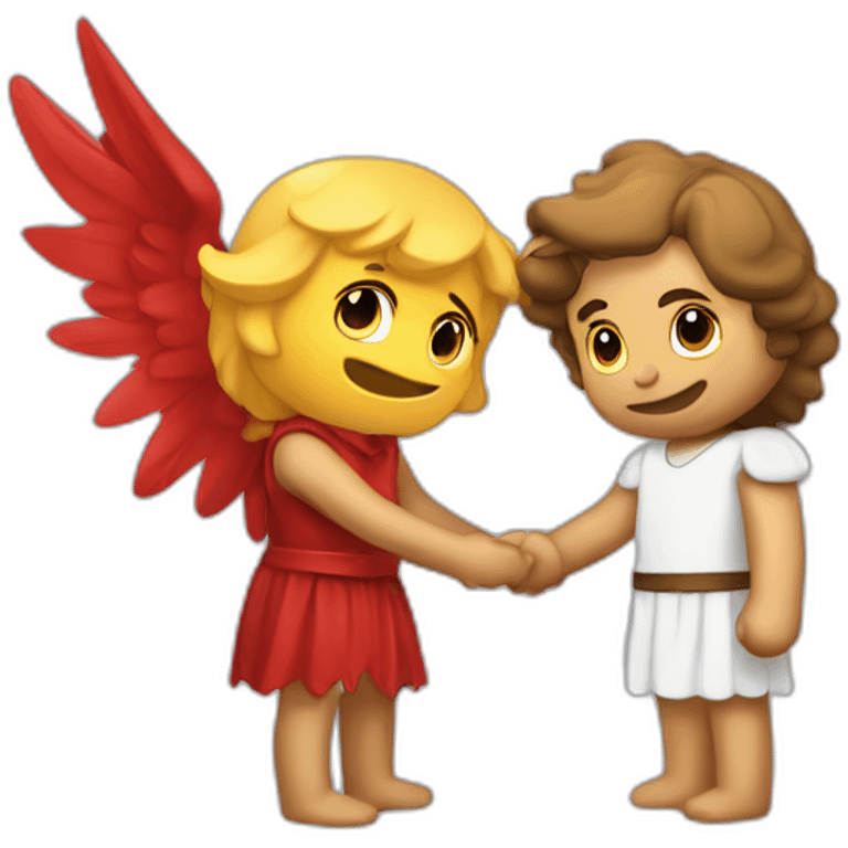 Ángel y demonio enamorado emoji