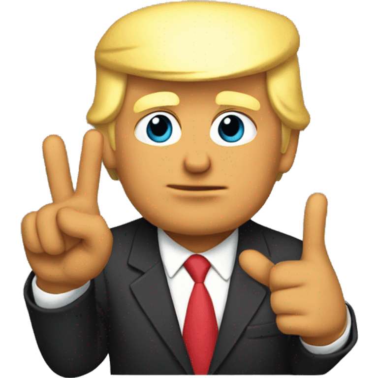 Donald Trump putting up peace sign emoji