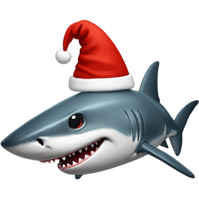 Shark wearing a Santa hat emoji