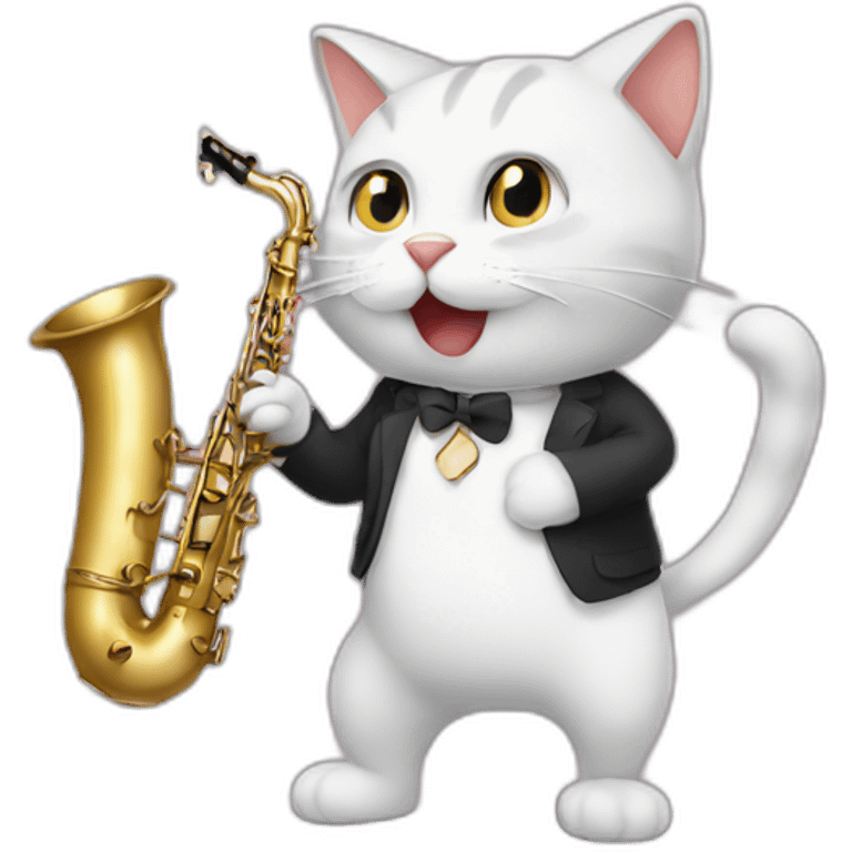 Cat playing sax emoji