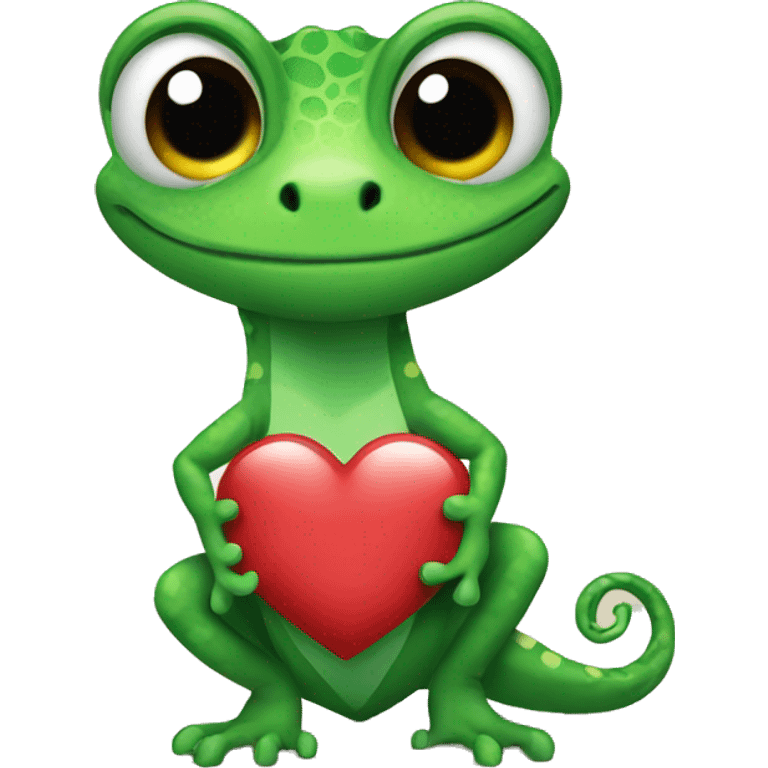 Gecko with heart emoji