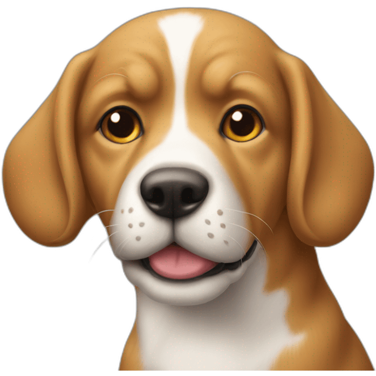 Un chien sur un chat emoji