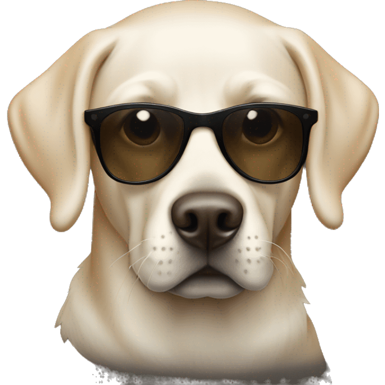 black labrador white chest plus sunglasses emoji