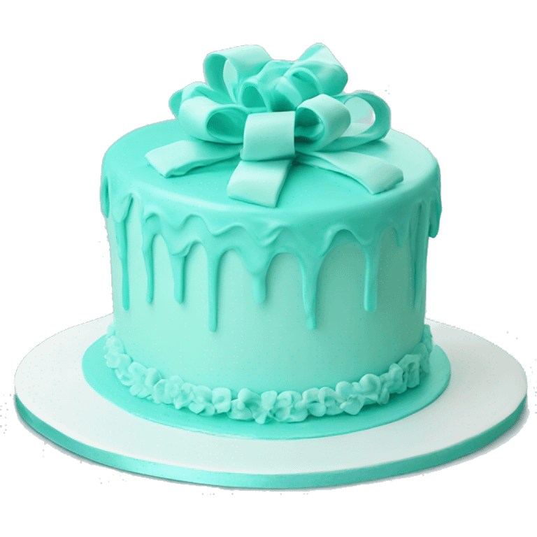 Realistic tiffany blue layered cake emoji