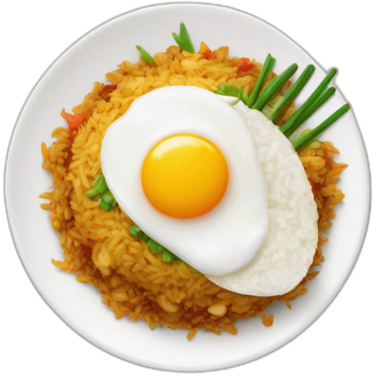 nasi goreng with egg on a plate emoji