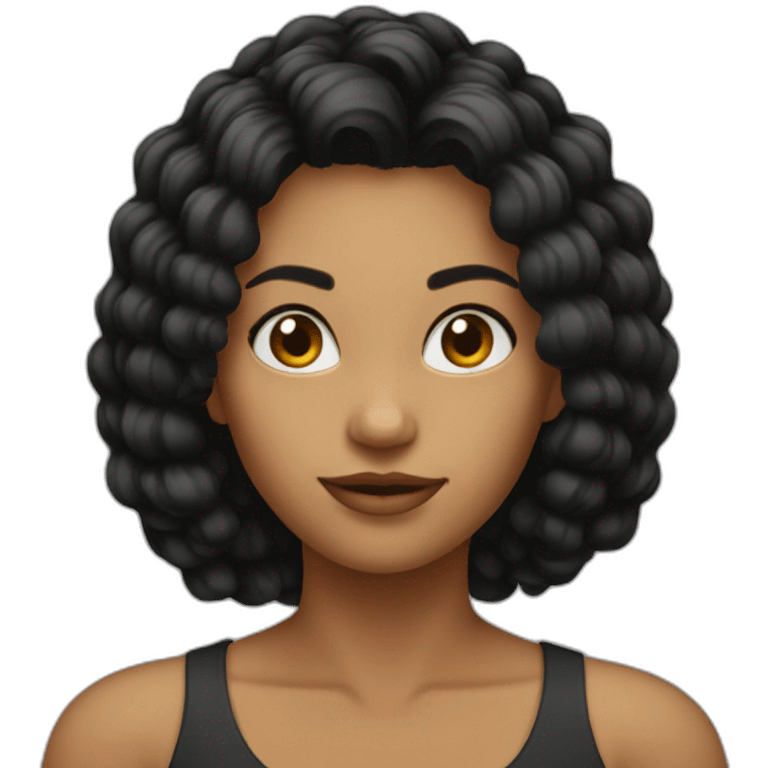 Women hair black emoji