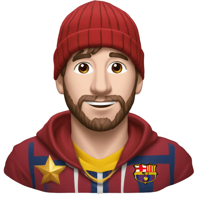 Messi con un gorro de navidad emoji